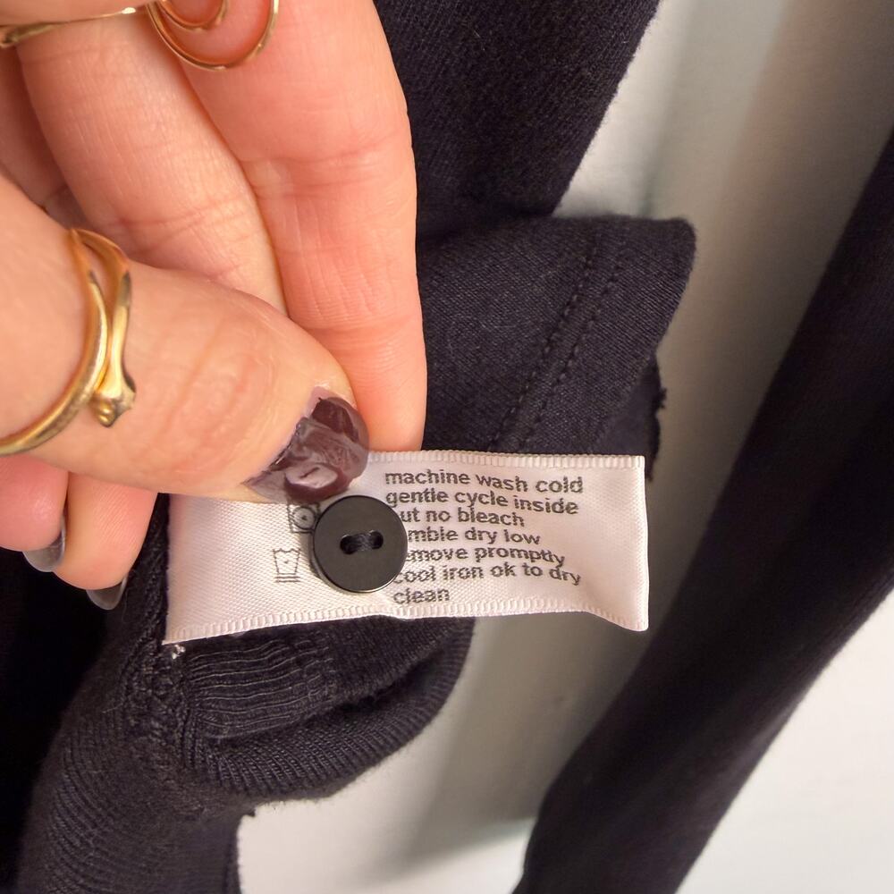 Three Dots Collared Jersey Button Long Sleeve Shi… - image 5